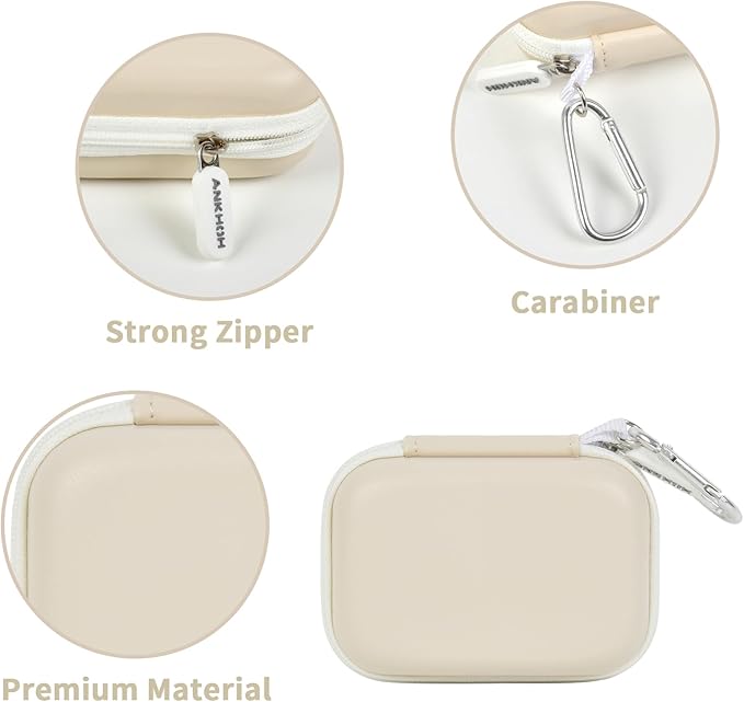Carrying Case Compatible with Crucial X10/ X9 Pro 4TB/ 2TB/ 1TB Portable SSD, External Solid State Drive Hard Storage Holder Bag Fits for USB-C Cable (Box Only) (Beige)