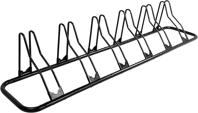 CyclingDeal Bicycle Floor Parking Rack Stand - for Mountain MTB Road Bike - Indoor Home Garage Storage - Classic 6 Bikes