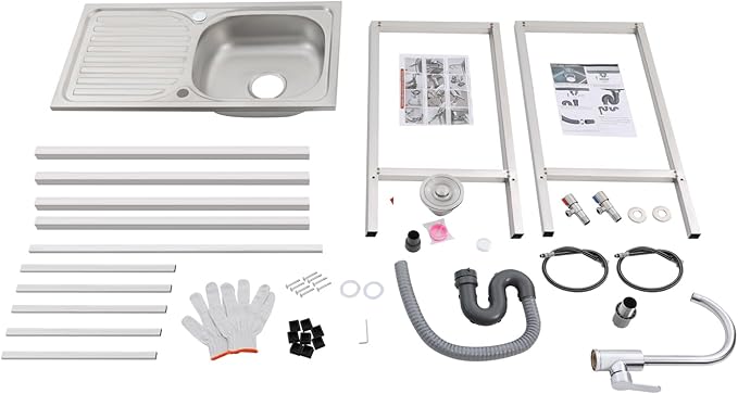 Free Standing Stainless Steel Sink 30" Commercial Sinks with Operation Countertop and Bottom Shelf Utility Sink for Restaurant Cafe Bar Hotel Garage Laundry Room Outdoor