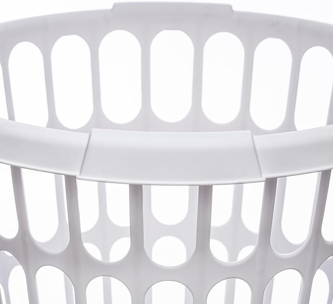 10-Pack Round White Plastic Laundry Basket, Suitable for Use in Bathrooms, Laundry Rooms, Bedrooms and Dormitories, Lightweight and Durable.