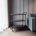 Diwhy Industrial 3 Tier Rolling Utility Storage Cart, Metal bar Cart with Wheels Kitchen Bar Dining Room Tea Wine, Storage Cart Black