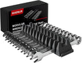 12PCS Magnetic Modular Wrench Organizer Set - Tool Drawer Storage Rack with Metric & SAE Labels, Wrench Holder with Magnet, Perfect Tool Gift for Men, father, boyfriend, DIYers & Mechanics (Black)