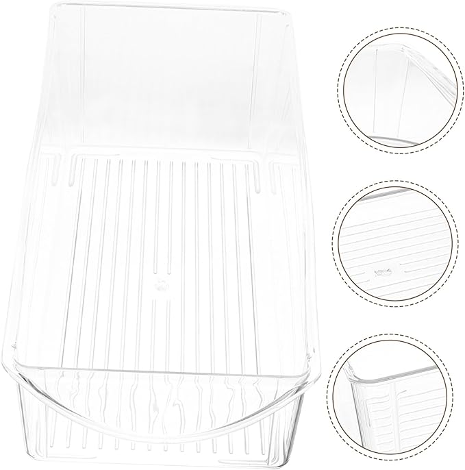 Clear Refrigerator Drawer Organizer Box for Kitchen Fridge Storage Food-grade Transparent Container for Vegetables Fruits Noodles and Meal Prep Space-saving Fridge Organizer