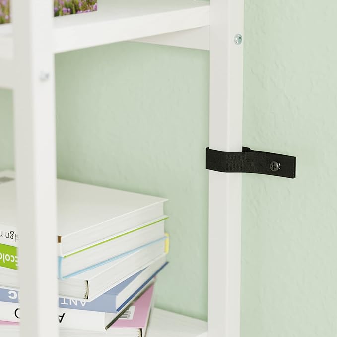 IRONCK Bookshelves and Bookcases 6-Shelf Etagere Bookcase, Industrial Open Display Shelves Geometric Bookcase with Sturdy Metal Frame，Industrial White