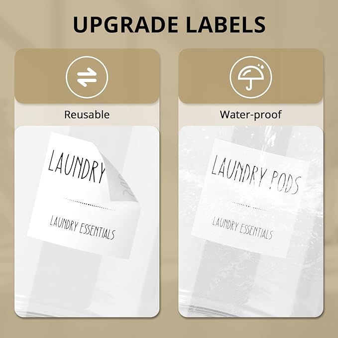Glass Laundry Pods Container, 0.5 Gallon 2 Liter Laundry Jars with Burnt Wood Lids for Laundry Room Organization and Storage, Powder Detergent Holder for Laundry Room Decor and Accessories