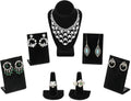 MOOCA Jewelry Display Set, Necklace Display Bust, Earring Organizer, Ring Holder Stand for Showcase and Store, Premium Fabric