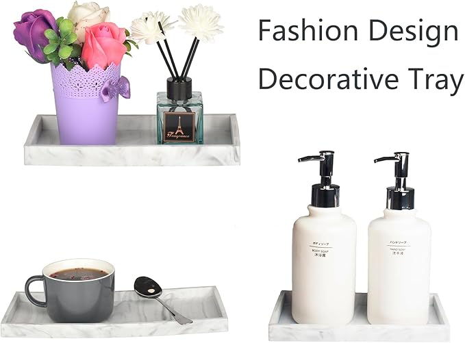 DNC Silicone Bathroom Vanity Tray for Counter, 7.9" Small Kitchen Sink Soap Tray for Dish Holder Dispenser Countertop Toilet Tank Desk Organizer