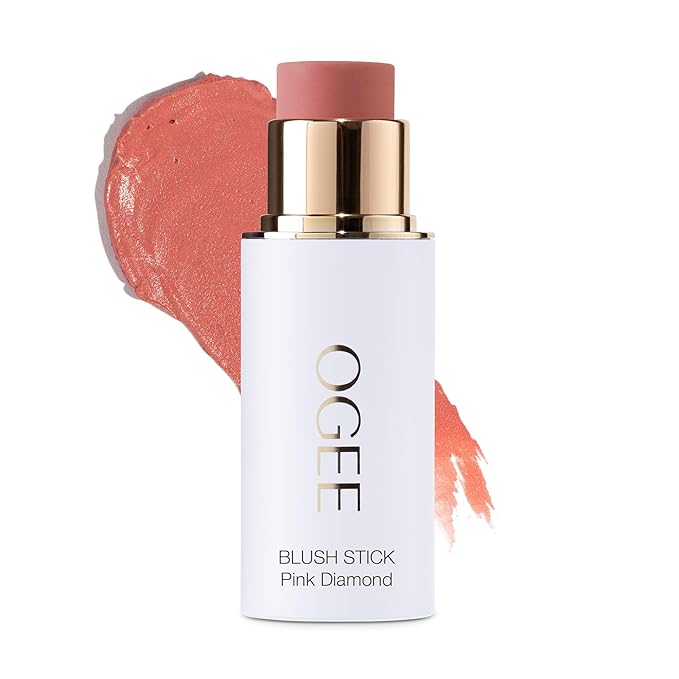 Ogee Sculpted Face Stick (PINK DIAMOND - MATTE NEUTRAL PINK) Certified Organic Blush Stick - Multi-Use Cream Blush & Highlighter Stick