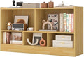 Giantex 5-Cube Bookcase, Freestanding 3-Tier Bookshelf with Spacious Top & Raised Base, Modern Display Storage Organizer, Multipurpose Book Shelf for Living Room, Bedroom, Playroom (Yellow)