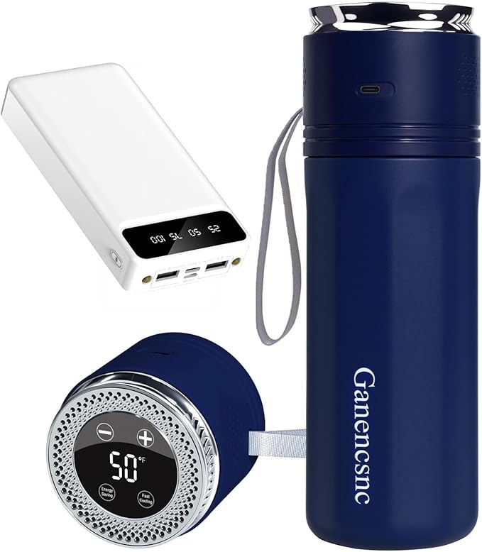 Electric Insulin Cooler Travel Case TSA Approved，USB Type-C Smart Cooling, 20000mAh Power Bank ，Large Capacity Medication Cooler，Medical Cooler for Travel （Blue,inclued 20000mAh Power Bank ）