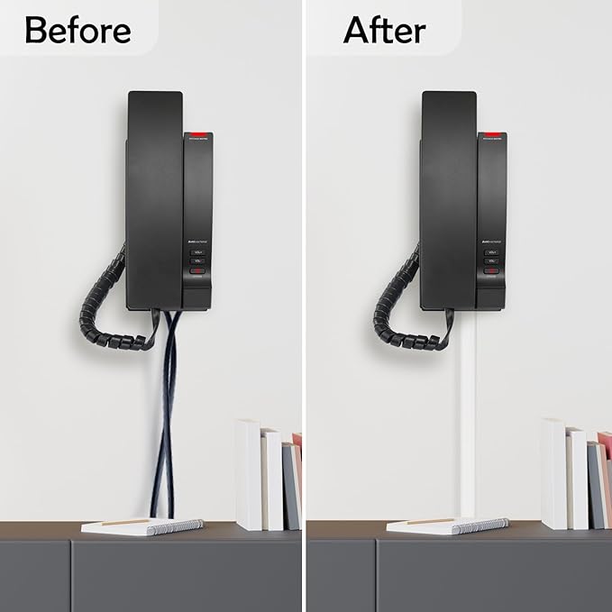 Rubber Bond TV Cord Hider Cable Protector - Strong Self Adhesive Wall Cord Cover Cable Hider - Low Profile Cable Management Wall Cord Concealer Cable Raceway (White, 6 Feet)
