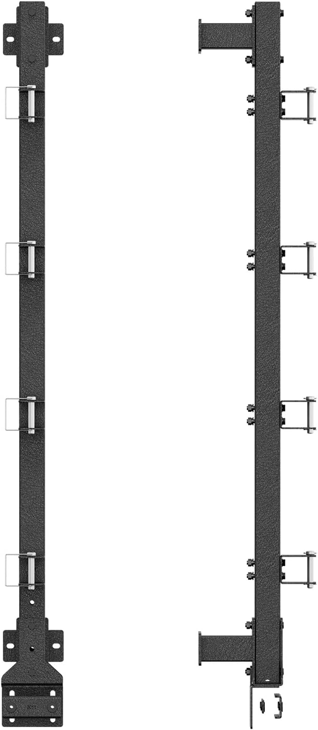 Trimmer Rack, 4 Place Heavy Duty Weedeater Rack for Walls, Open and Enclosed Trailers with Locks, Black Steel