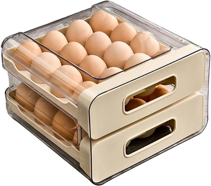 Egg Holder for Counter | Large Drawer Type Storage Box - Large Capacity Chicken Egg Holder Storage - for Home Kitchen Pantry Cabinet Farmhouse Apartment RV Camping Organization