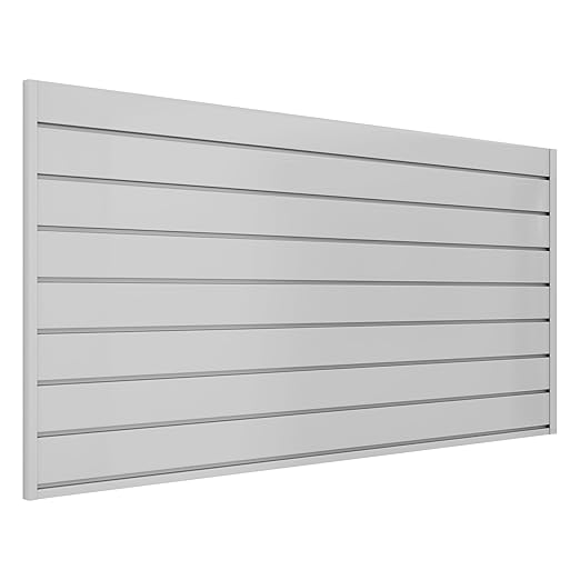 Slatwall Panel 4 FT x 2 FT, Interlocking Slat Wall Paneling, Wall Mounted PVC Slat Wall Panels, Suitable for Garage Storage, Slatwall Board, Shelves - Grey