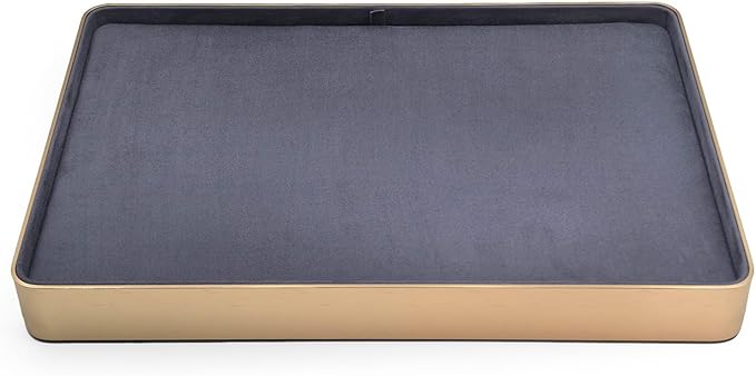 Metal Jewelry Tray, Valet Tray, Bedside Table and Desktop Organizer. It is Stackable and can be Used to Display Watches, Rings, Earrings and Bracelets（Blue）