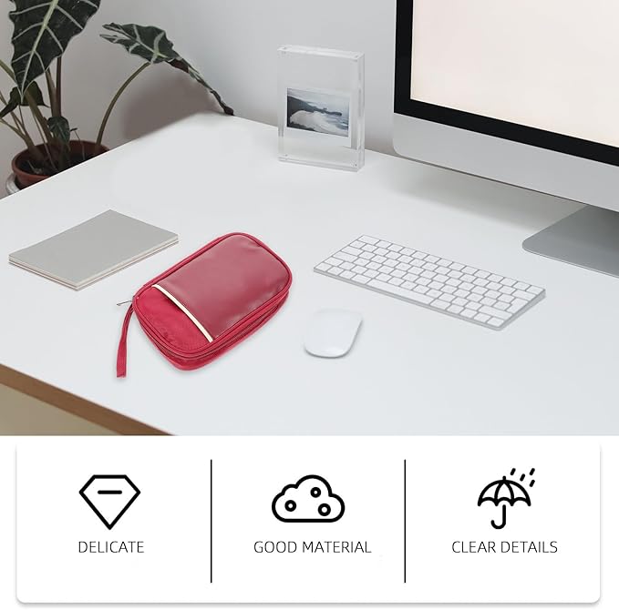 Travel Cord Organizer Pouch Accessories Storage Case for Charger Cables Earphones with Smooth Zip Closure Compact Travel Tech Essential for Women