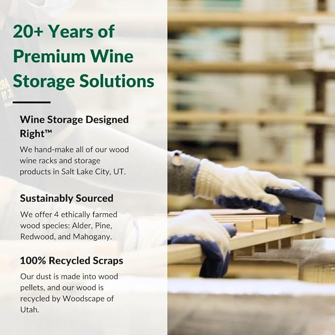 Wine Racks America InstaCellar Display Top Wine Rack Kit - Durable and Expandable Wine Storage System, Pine Unstained - Holds 24 Bottles