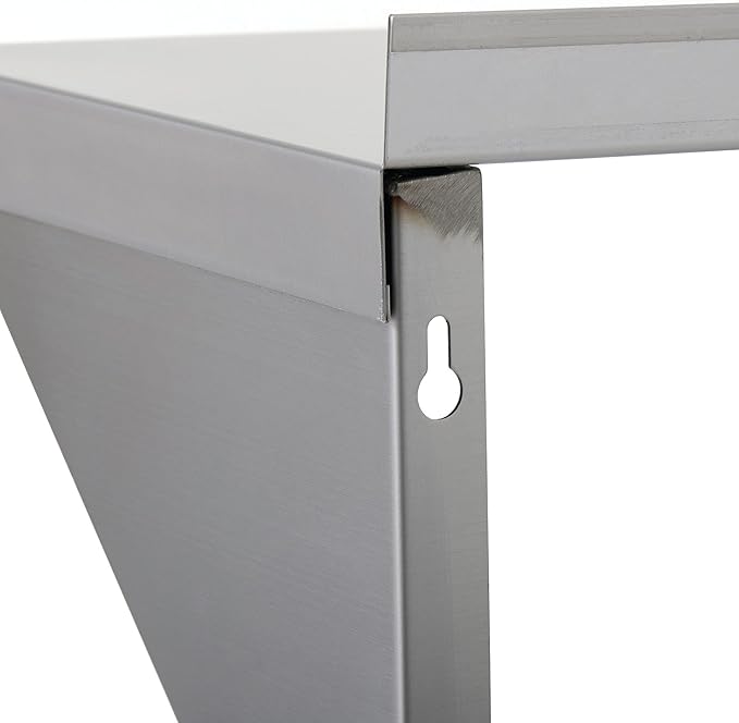 Commercial Wall Shelf - 505 lb. Weight Capacity, 84" W x 15" D, NSF Solid, Stainless Steel (29N-023)