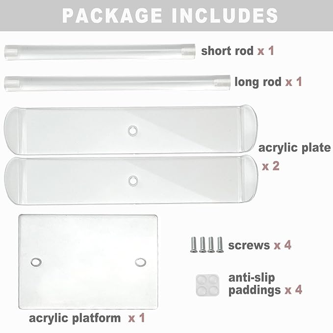 Bigfety Acrylic Headband Holder, Hair Accessories Organizer Clear Stand for Girls (2-Tier & 2-Panel)