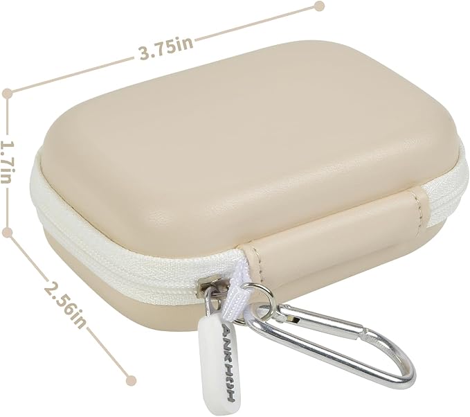 Carrying Case Compatible with Crucial X10/ X9 Pro 4TB/ 2TB/ 1TB Portable SSD, External Solid State Drive Hard Storage Holder Bag Fits for USB-C Cable (Box Only) (Beige)
