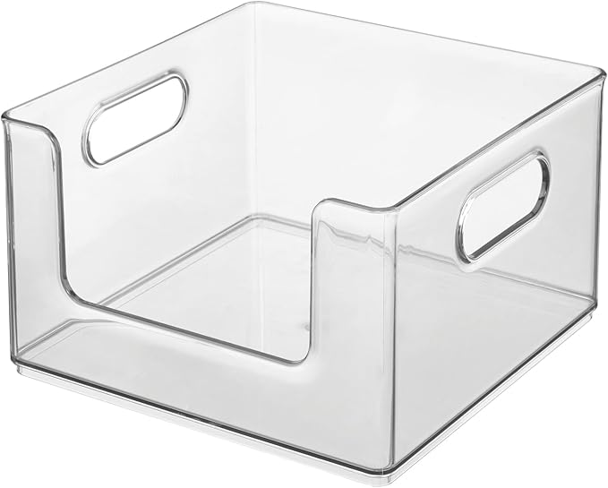 iDesign Stackable Clear Open Front Storage Bin, Easy Access Organizer for Pantry or Cabinet, 4-Pack