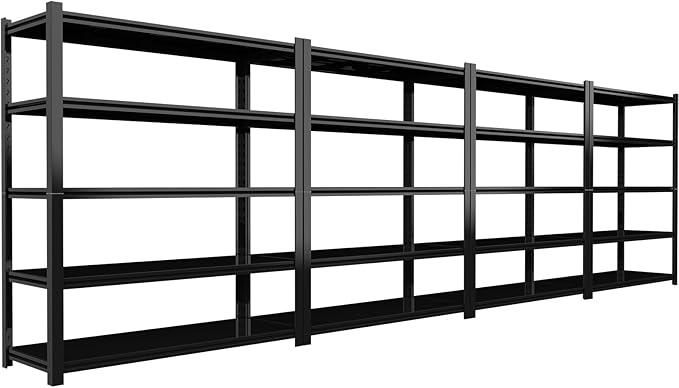 3000LBS Garage Shelving Units and Storage, Heavy Duty Shelf Rack, 5 Tier Shelves for Garage Storage, Metal Adjustable Shelf for Basement, Warehouse and Supermarket