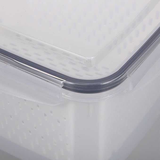 Stackable Refrigerator Organizer Bins Multipurpose Vegetable Fruit Storage Containers with Drainage for Fridge Kitchen Fresh-Keeping and Organized Produce