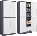 Metal Storage Cabinets with Doors and Shelves,71" Garage Storage Cabinet with Locking Doors,Tall Storage Cabinets with Lock for Home,Office,Gym,Bathroom,Kitchen