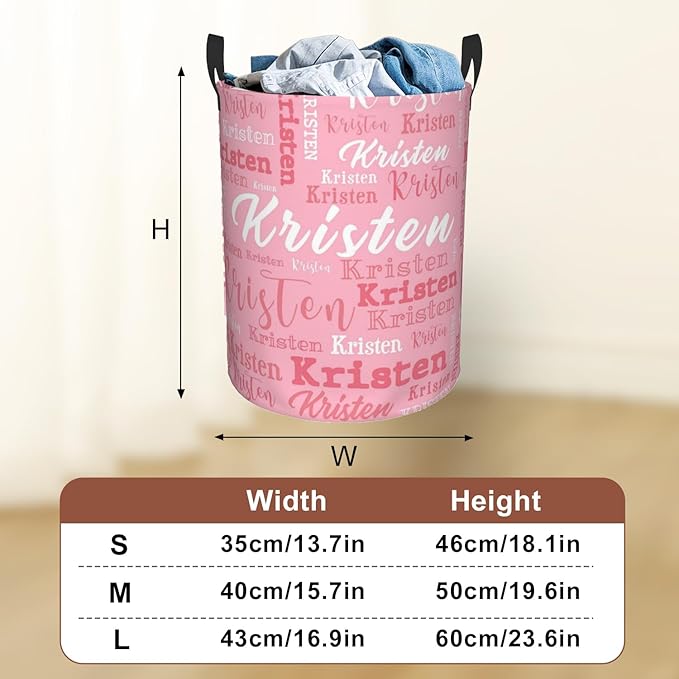 Custom Name Laundry Hamper, Personalized Laundry Baskets with Name for Boys Girls Women Men, Customized Collapsible Dirty Clothes Hamper Easy Storage Gifts for Bedroom Bathroom Living Room
