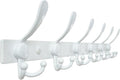 Dseap Coat Rack Wall Mount 2.0 Pro: 24” Long, 3X Tougher, Heavy Duty Stainless Steel Wall Coat Hanger with 6 Tri Hooks for Clothes Jackets Hats Entryway Closet, White