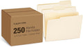 250 Packs Manila File Folder,Manila Folder 8.5x11,1/3 Cut Tabs Folder for Office,School and Home,Organizer File Folder Letter Size