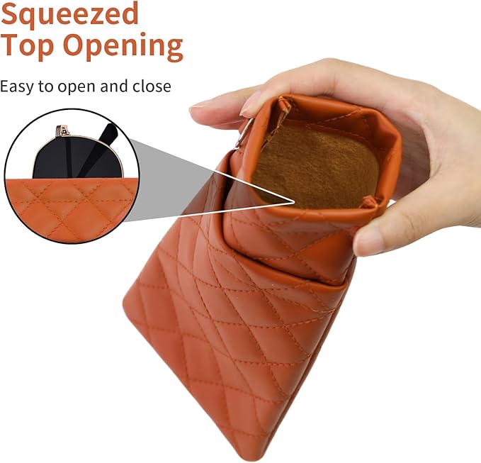 Double Eyeglass Case Soft Dual Glasses Case for Women Men Travel Squeeze Top Sunglasses Cases Eyeglasses Pouch