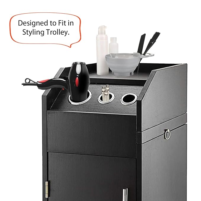 Hair Styling Station with Dryer, Curling Iron, Comb Holder and Tube Organizer