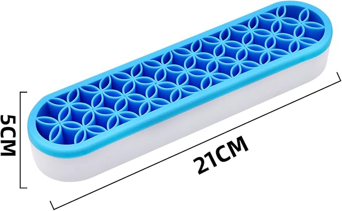 2 PCS Multi-Purpose Cosmetic Storage Box, Desktop Organizers Silicone Make Up Brush Storage Stand Desktop Storage Box for Brush,Eyeliner Pencil,Art Supplies, Painting Brush(Blue)