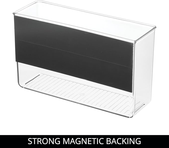 InterDesign iDesign Magnetic Large Clear Plastic Organizer Bins for Laundry Room Storage - 4-Pack