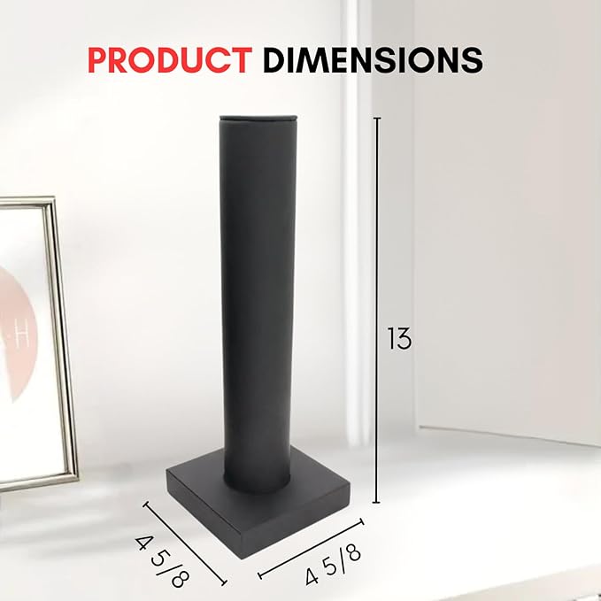 Novel Box Black Leatherette Vertical Bracelet/Bangle Display Tower - Jewelry Organizer Tower Stands for Bracelet Displays - Hair Tie Bangle Bracelet Watch Scrunchie Holder for Selling or Personal Use