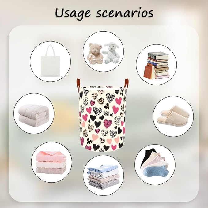 Laundry Baskets 15.7x19.7 Inch Large Collapsible Laundry Hamper with Handles Oxford Fabric Clothes Storage Bin Foldable Dirty Clothes Organizer for Bedroom Bathroom Dorm
