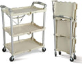 Olympia Tools 89-351 Pack-N-Roll Folding Collapsible Service Cart, 150LB Capacity, White