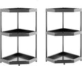 Kitchen Corner Shelf Countertop 3 Tier Bathroom Counter Organizer Cabinet Corner Storage Shelf Spice Rack Makeup Organizer Under Sink Black 2pack