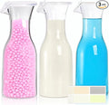 3 Pack Laundry Detergent Dispenser with 5 Labels, 40 OZ Plastic Fabric Softener Bottle, Reusable Detergent Container, Laundry Room Organizer for Liquid Soap Powder Bleach Scent Booster Beads
