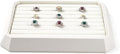 Premium PU Leather Stackable Jewelry Ring Display Tray Ring Earring Display Holder Organizer Showcase(Beige)