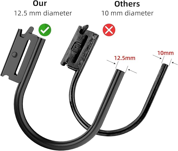 8 Pack E Track Heavy Duty Shovel Hanger for Store Long Handled Tools, Large Steel Tool Double J Hook, Tool Hanger, E Track Accessories for Enclosed Trailer or Trucks