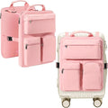 Over Luggage Organizer Bag for Suitcase with Multi Pockets, 16” Laptop Bag with Handle,Portable Travel Organizer Bags for Luggage with Adjustable Straps,Tote Carry Bag for Women Men(Pink)