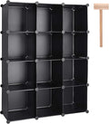 TUMUCUTE Cube Storage Organizer, DIY Plastic Closet Cabinet Modular Bookcase, Storage Shelves for Bedroom Living Room, Office（12-Cube，Plastic）