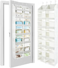 HOMELUX THEORY Over The Door Organizer Hanging - 50lbs Load 6 Large Front & 12 Side Pockets, 1 Pack Over The Door Shoe Organizer, Hanging Closet Organizer For Toys, Diaper, Sewing (XL, Ivory)