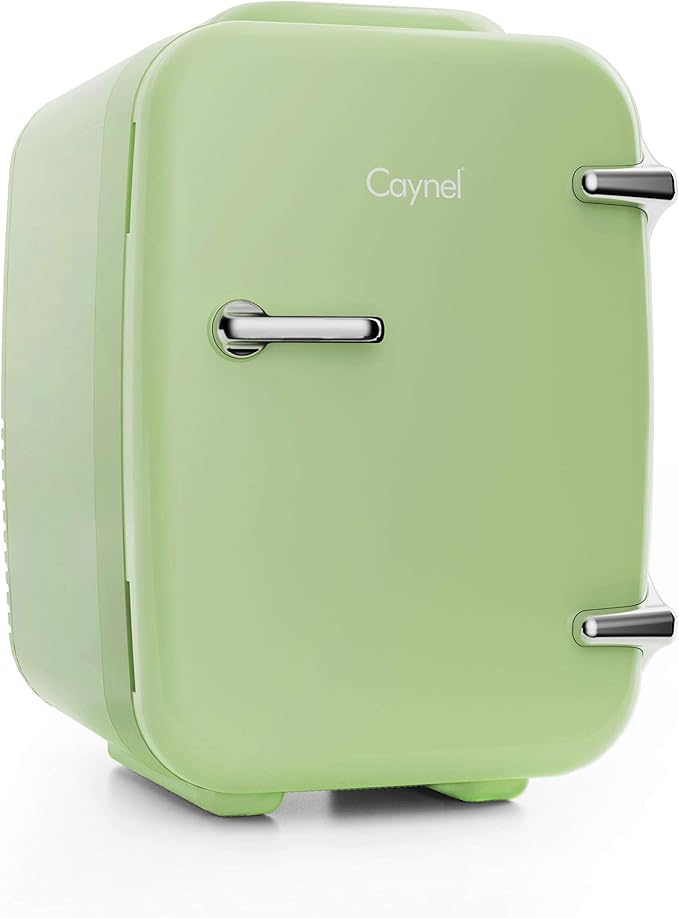 CAYNEL Mini Fridge Portable Thermoelectric 4 Liter Cooler and Warmer for Skincare, Eco Friendly Beauty Fridge For Foods,Medications, Cosmetics, Breast Milk, Medications Home and Travel