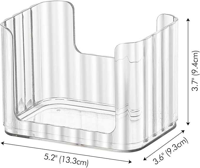 Poeland 2 Pack Stackable Makeup Organizer Tray, Medicine Cabinet Organizer, Clear Cosmetic Display Case for Cabinet, Counter, Vanity