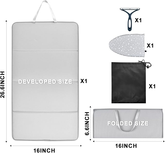 Steamer Board for Clothes with Ironing Glove, Stand for Steaming Clothes, Garment Steamer Pad Portable Ironing Board Included Lint Remover & Storage Bag for Suits Shirts Coats Portable Travel Home Use