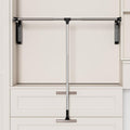 Pull Down Closet Rod, 33 lbs Load Capacity Stainless Steel Clothes Hanging Rod, Adjustable 33-45 Inch Soft-Close Wardrobe Lift Rail Organizer for Bedroom Laundry Room