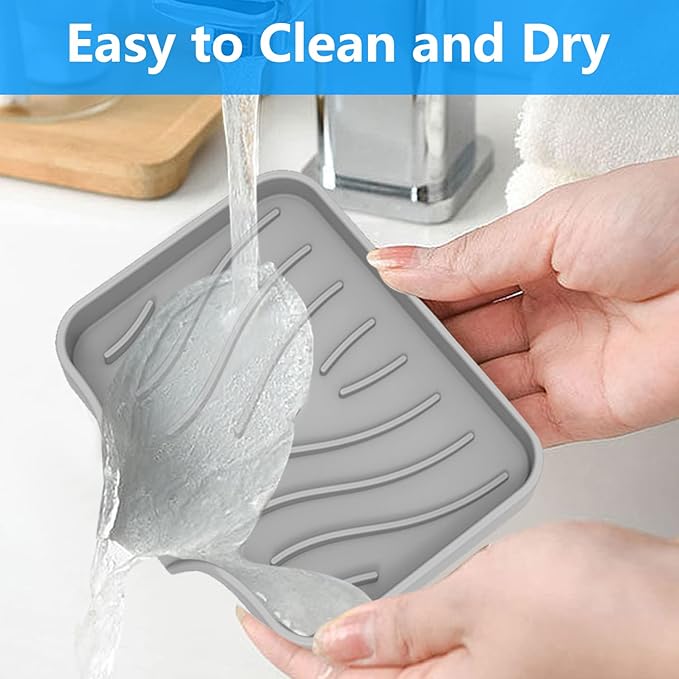 3-Pack Silicone Soap Dish Set – Bar Soap Holder with Self-Draining Design, Easy-Clean Tray for Shower, Bathroom, Kitchen, and Tub